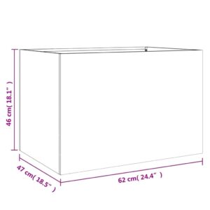 vidaXL Odlingslåda svart 62x47x46 cm kallvalsat stål - Bild 10