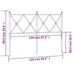 vidaXL Huvudgavel metall svart 120 cm - Bild 6