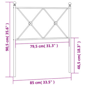 vidaXL Huvudgavel metall vit 80 cm - Bild 6