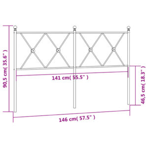 vidaXL Huvudgavel metall vit 140 cm - Bild 6