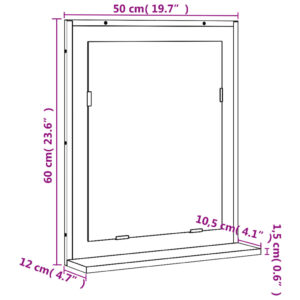 vidaXL Badrumsspegel med hylla sonoma-ek 50x12x60 cm konstruerat trä - Bild 9