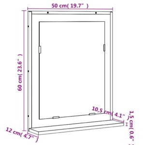 vidaXL Badrumsspegel m. hylla brun ek 50x12x60 cm konstruerat trä - Bild 9