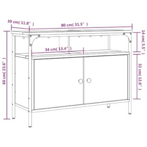 vidaXL Tvättställsskåp svart 80x30x60 cm konstruerat trä - Bild 11