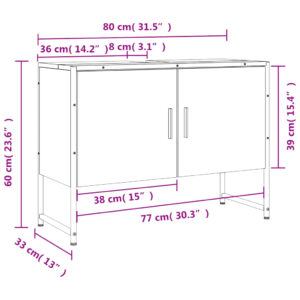 vidaXL Tvättställsskåp sonoma-ek 80x33x60 cm konstruerat trä - Bild 11