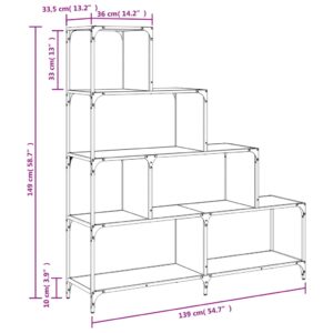 vidaXL Bokhylla 4 hyllplan svart 139x33,5x149 cm konstruerat trä - Bild 10