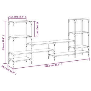 vidaXL TV-skåp rökfärgad ek 206,5x28,5x95 cm konstruerat trä - Bild 10