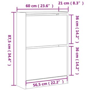 vidaXL Skohylla sonoma-ek 60x21x87,5 cm konstruerat trä - Bild 9