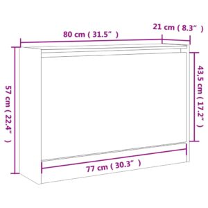 vidaXL Skohylla brun ek 80x21x57 cm konstruerat trä - Bild 9