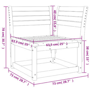 vidaXL Trädgårdssoffa hörn 73x73x78 cm impregnerad furu - Bild 8