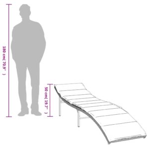 vidaXL Solsängar 2 st med bord svart konstrotting - Bild 10