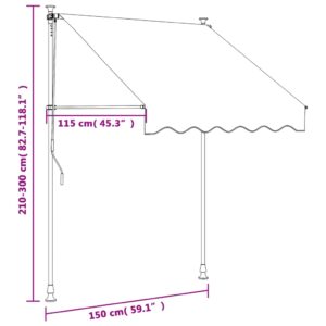 vidaXL Markis infällbar antracit 150x150 cm tyg och stål - Bild 11