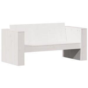 vidaXL Trädgårdssoffa 2-sits vit 134x60x62 cm massiv furu - Bild 2