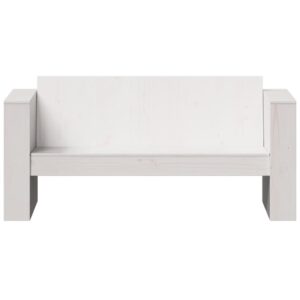 vidaXL Trädgårdssoffa 2-sits vit 134x60x62 cm massiv furu - Bild 4