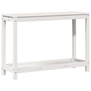 vidaXL Växtbord med hylla vit 108x35x75 cm massivt furu - Bild 2