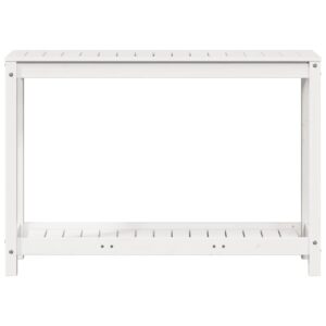 vidaXL Växtbord med hylla vit 108x35x75 cm massivt furu - Bild 5