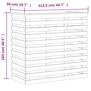 vidaXL Barbord vit 113,5x50x103 cm massiv furu - Bild 9