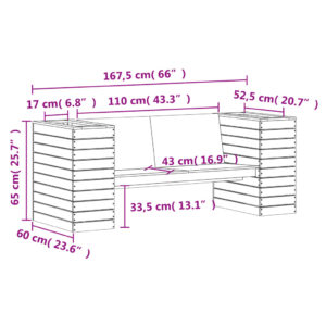 vidaXL Bänk med odlingslåda vit 167,5x60x65 cm massiv furu - Bild 10