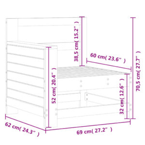 vidaXL Trädgårdssoffa 69x62x70,5 cm massiv furu - Bild 9