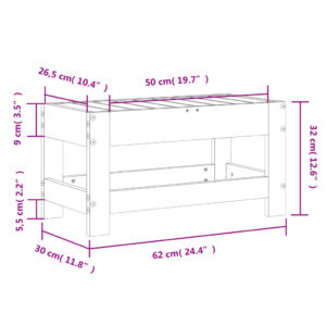 vidaXL Trädgårdspall 62x30x32 cm impregnerad furu - Bild 9