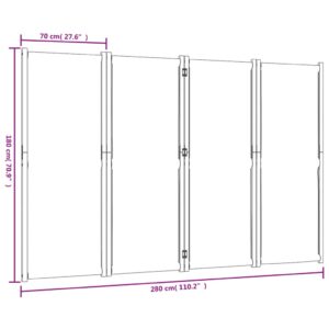 vidaXL Rumsavdelare 4 paneler taupe 280x180 cm - Bild 8