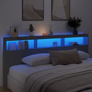 vidaXL Sänggavel med LED svart 220x17x102 cm - Bild 4