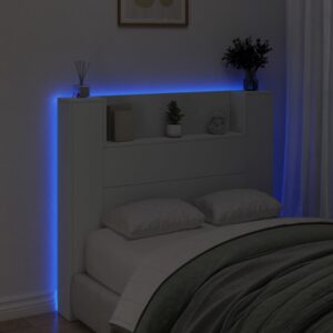 vidaXL Sänggavel med LED vit 120x16,5x103,5 cm - Bild 4