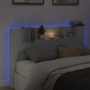 vidaXL Sänggavel med LED vit 160x16,5x103,5 cm - Bild 4