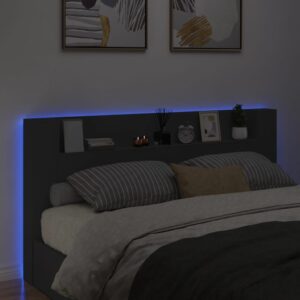 vidaXL Sänggavel med LED svart 200x16,5x103,5 cm - Bild 4