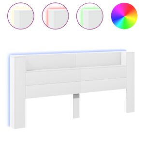 vidaXL Sänggavel med LED vit 220x16,5x103,5 cm - Bild 2