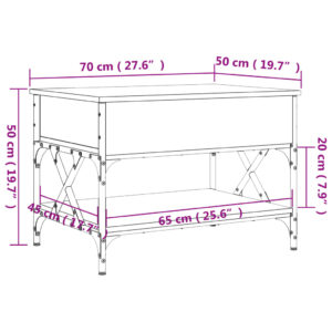 vidaXL Soffbord brun ek 70x50x50 cm konstruerat trä och metall - Bild 11