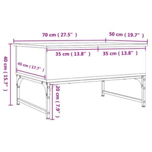 vidaXL Soffbord grå sonoma 70x50x40 cm konstruerat trä och metall - Bild 11