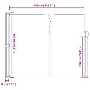 vidaXL Infällbar sidomarkis blå 160x600 cm - Bild 10