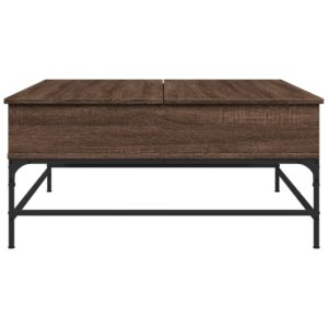 vidaXL Soffbord brun ek 95x95x45 cm konstruerat trä och metall - Bild 5