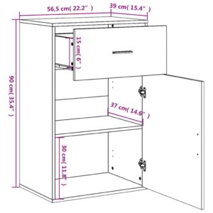 vidaXL Förvaringsskåp vit 56,5x39x90 cm konstruerat trä - Bild 11