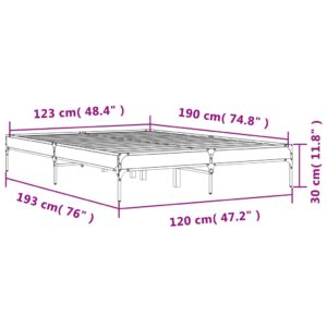 vidaXL Sängram sonoma-ek 120x190 cm konstruerat trä och metall - Bild 9