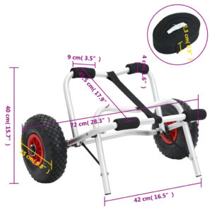 vidaXL Kajakvagn hopfällbar 45 kg aluminium - Bild 9