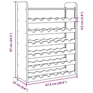 vidaXL Vinställ med hylla 67,5x25x87 cm massiv furu - Bild 9