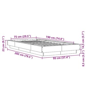 VidaXL Sängram vit 75x190 cm konstruerat trä - Bild 10