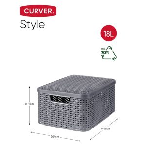 Curver Förvaringslåda med lock Style M 18L metallisk silver - Bild 5