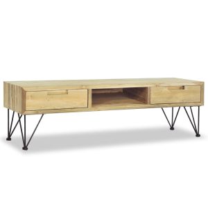 vidaXL TV-bänk 120x35x35 cm massiv teak - Bild 2