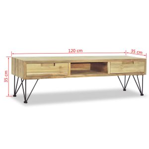 vidaXL TV-bänk 120x35x35 cm massiv teak - Bild 10