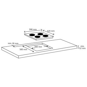 vidaXL Keramikhäll med 4 plattor touchkontroll 6000 W - Bild 5