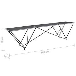 vidaXL Hopfällbart tapetbord MDF och aluminium 300x60x78 cm - Bild 11