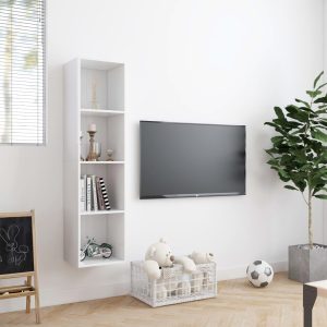 vidaXL Bokhylla/TV-bänk vit 143x30x36 cm - Bild 3