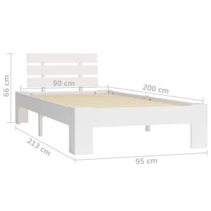 vidaXL Sängram vit massiv furu 90x200 cm - Bild 7