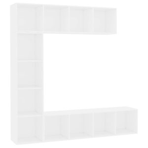 vidaXL Bokhylla/TV-bänk 3 delar set vit 180x30x180 cm - Bild 2