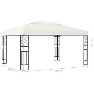 vidaXL Paviljong 3x4 m gräddvit tyg - Bild 6