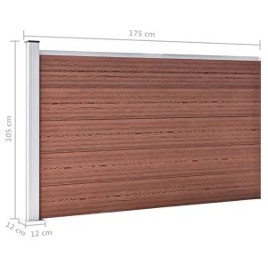 vidaXL Staketpanel WPC 175x105 cm brun - Bild 9