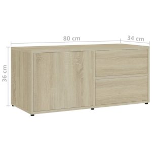 vidaXL Tv-bänk sonoma-ek 80x34x36 cm konstruerat trä - Bild 10