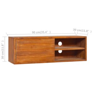 vidaXL Väggmonterad TV-bänk 180x30x30 cm massiv teak - Bild 11